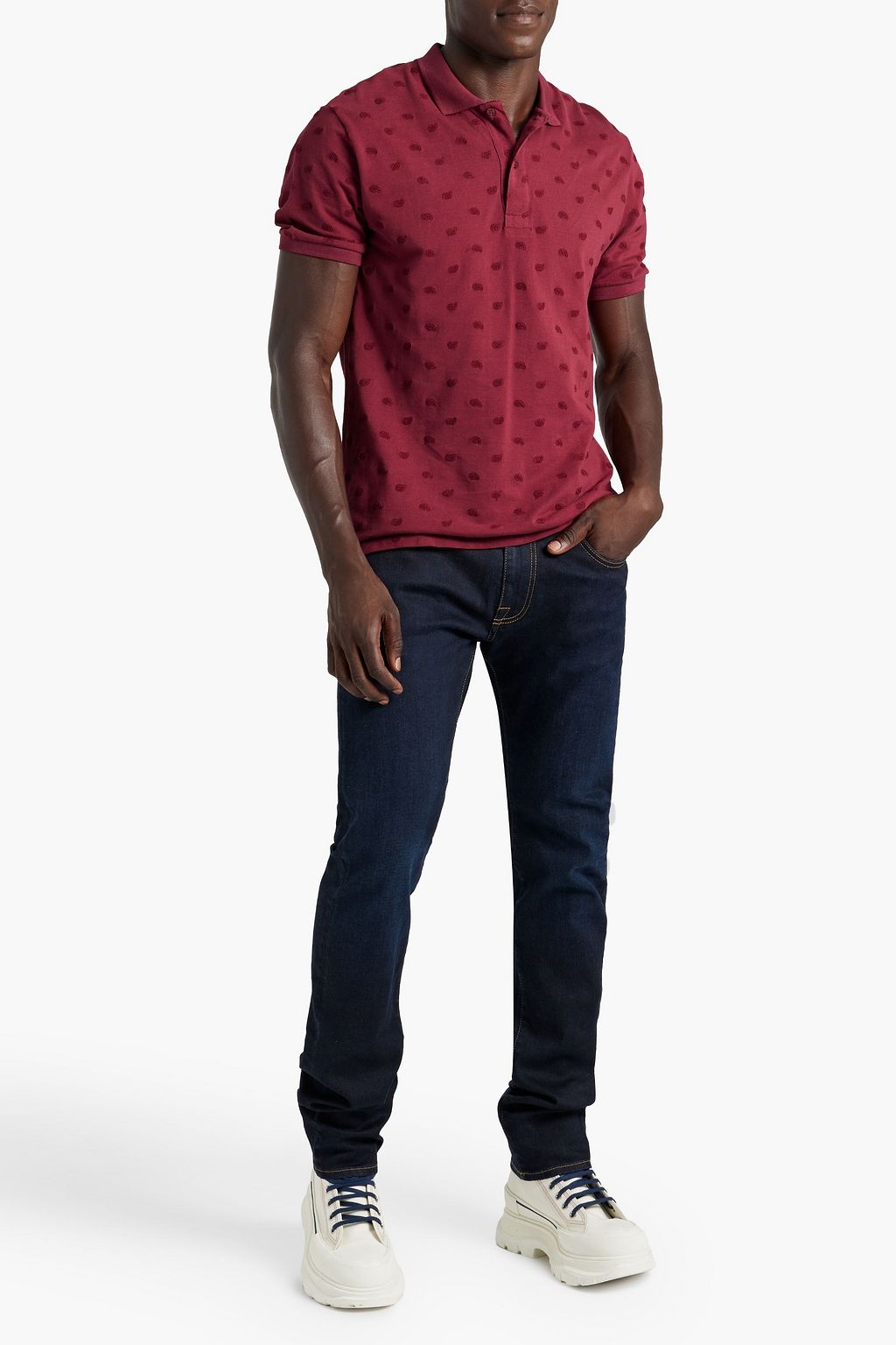 ETRO Embroidered cotton-piqué polo shirt