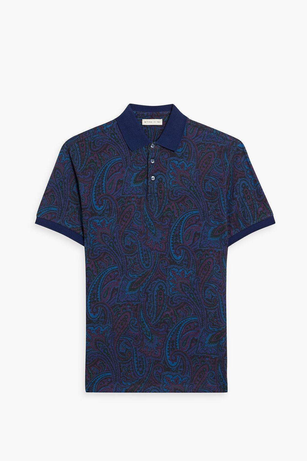 ETRO Printed cotton and cashmere-blend polo shirt | THE OUTNET