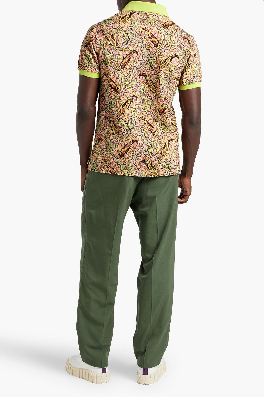 ETRO Printed cotton-piqué polo shirt