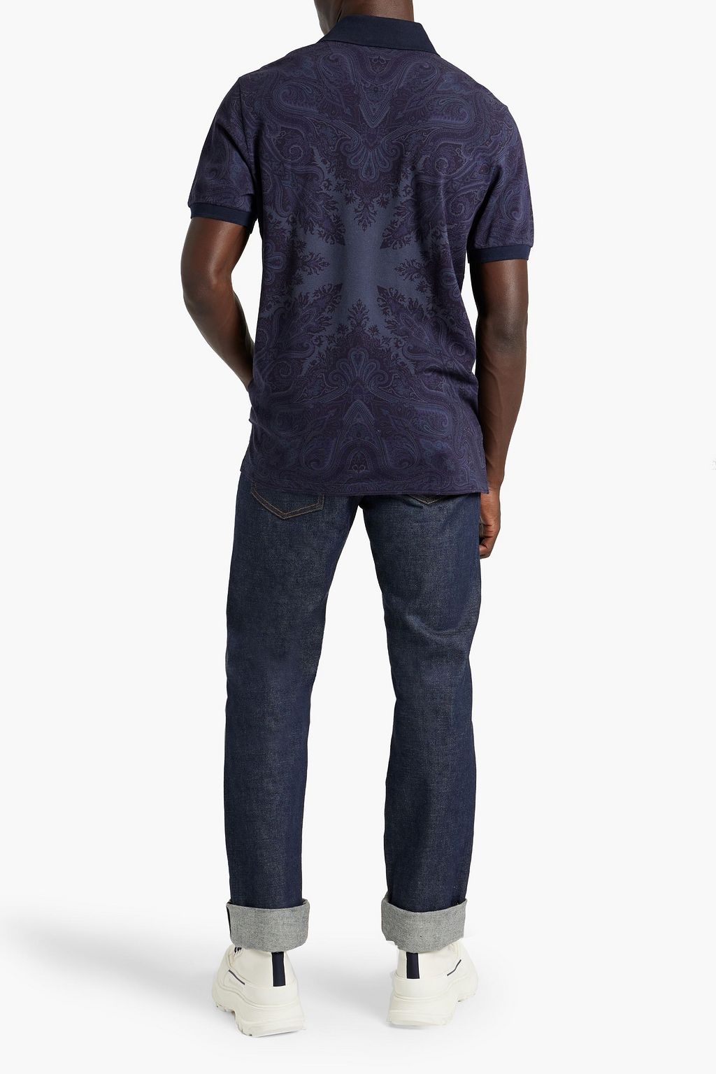 ETRO Printed cotton-piqué polo shirt
