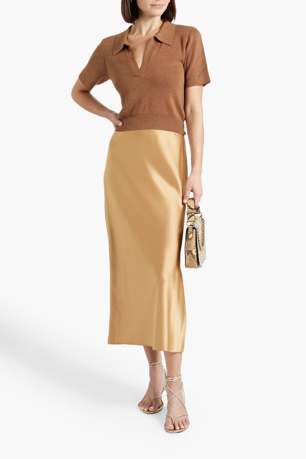 NAADAM Cutout twisted polo sweater