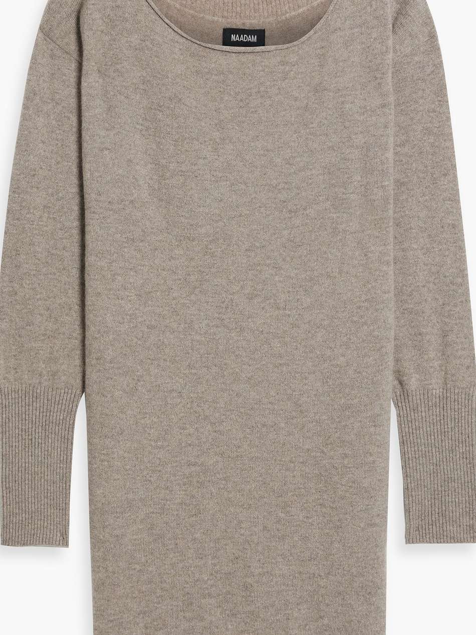 off-the-shoulder cashmere mini dress