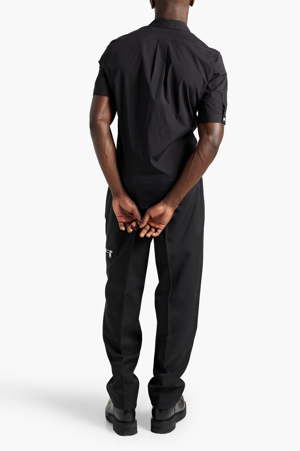 MCQUEEN Embroidered stretch-cotton poplin shirt