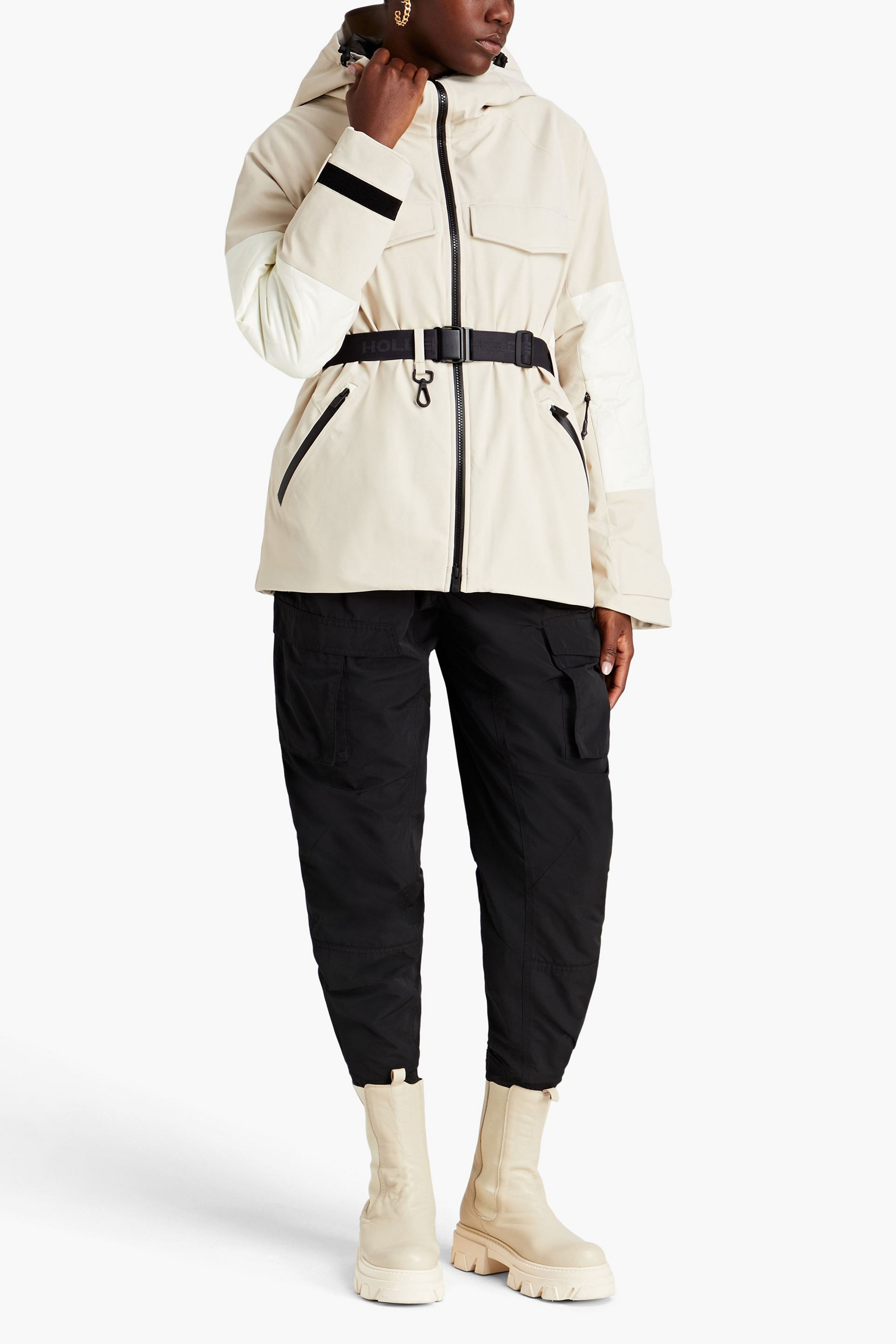 HOLDEN Belted hooded ski jacket