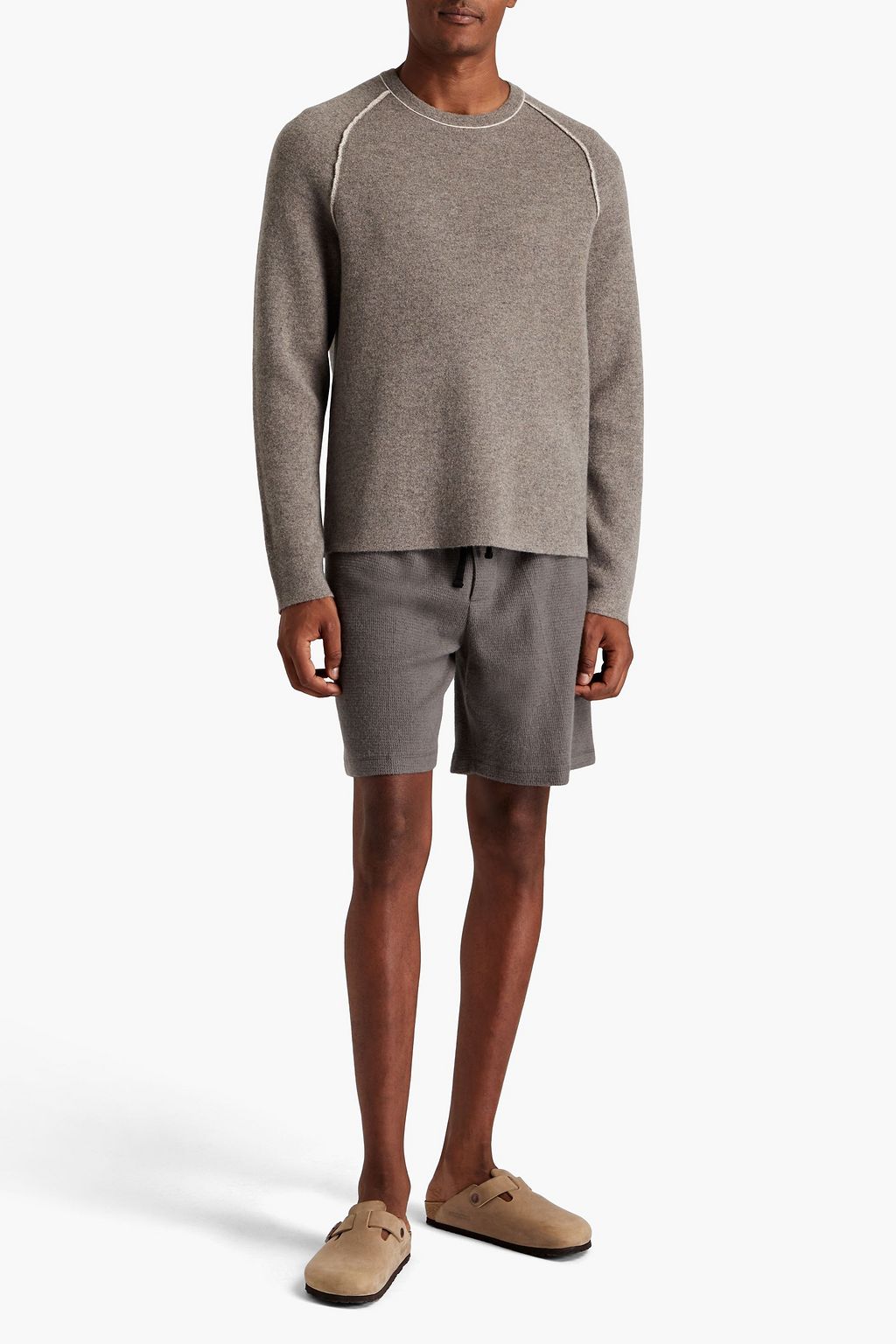 JAMES PERSE コットン&カシミヤ混 ショートパンツ ワッフルニット