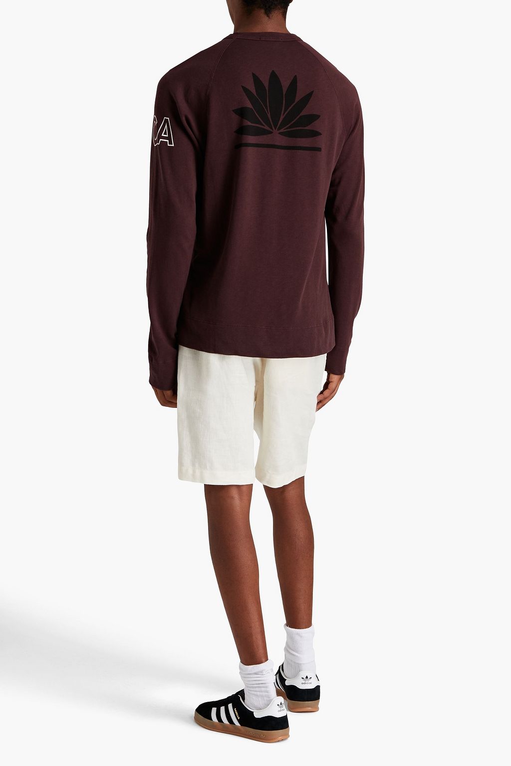 JAMES PERSE Printed French Pima cotton-terry sweatshirt