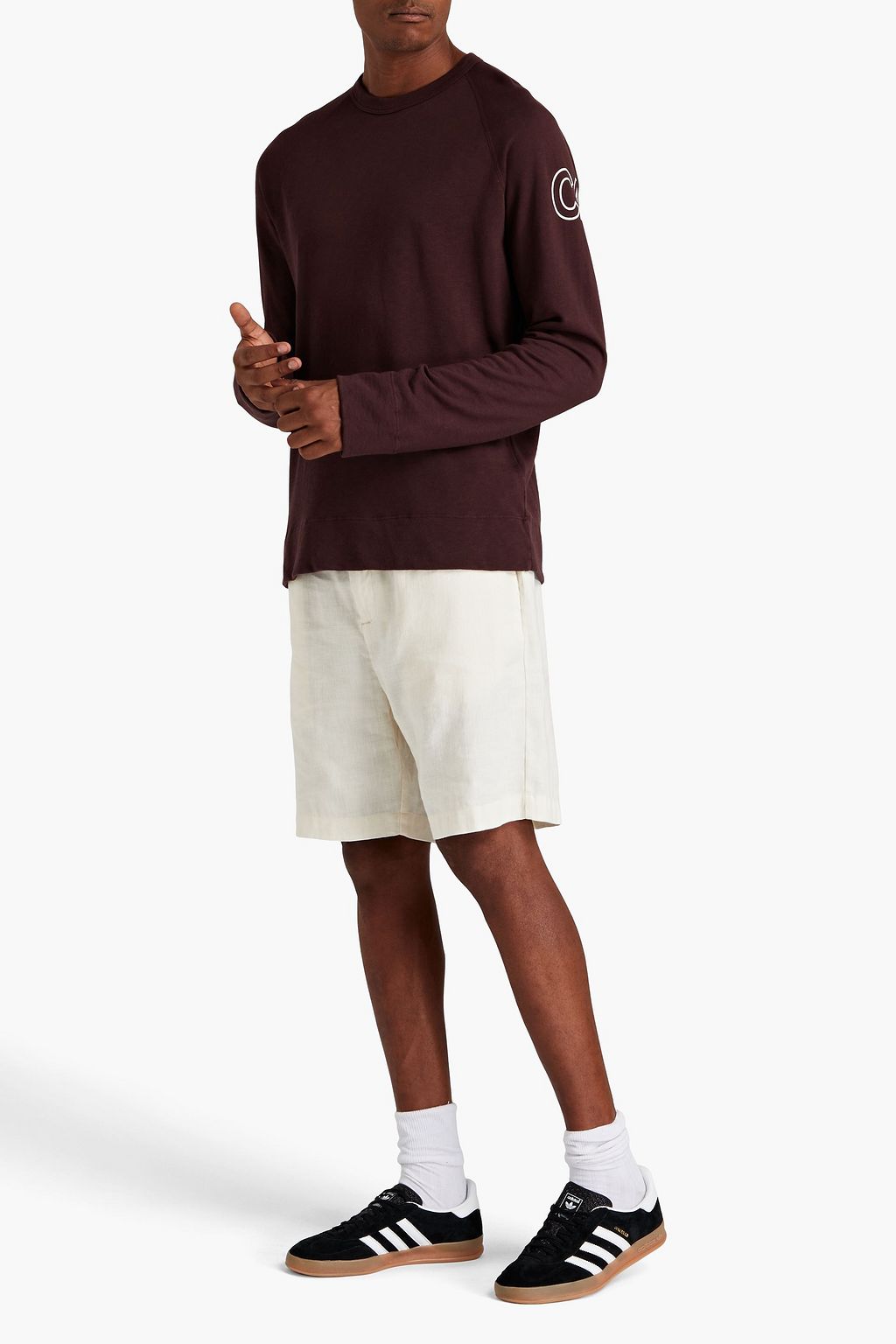 JAMES PERSE Printed French Pima cotton-terry sweatshirt