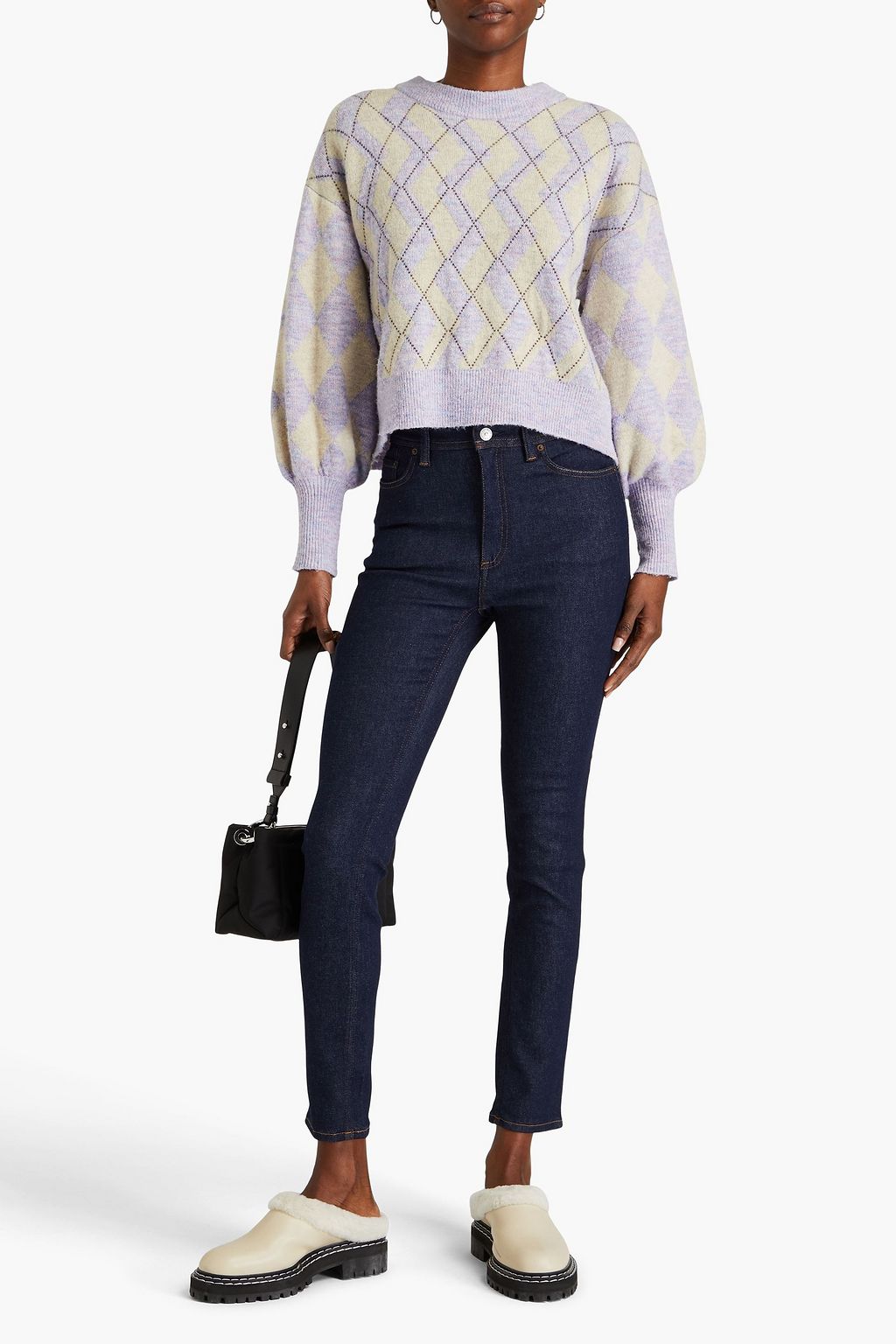 ACNE STUDIOS جينز بأرجل ضيقة وبخصر عالٍ