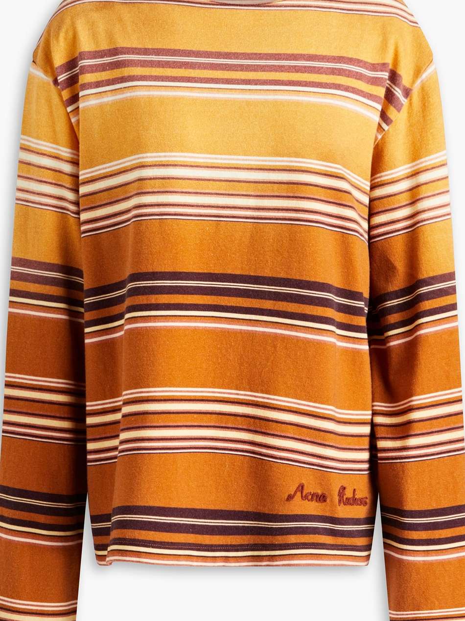 enos striped cotton-jersey top