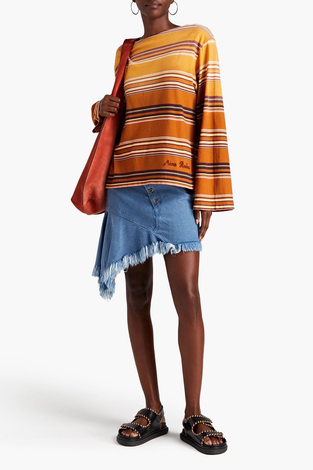 ACNE STUDIOS Enos striped cotton-jersey top