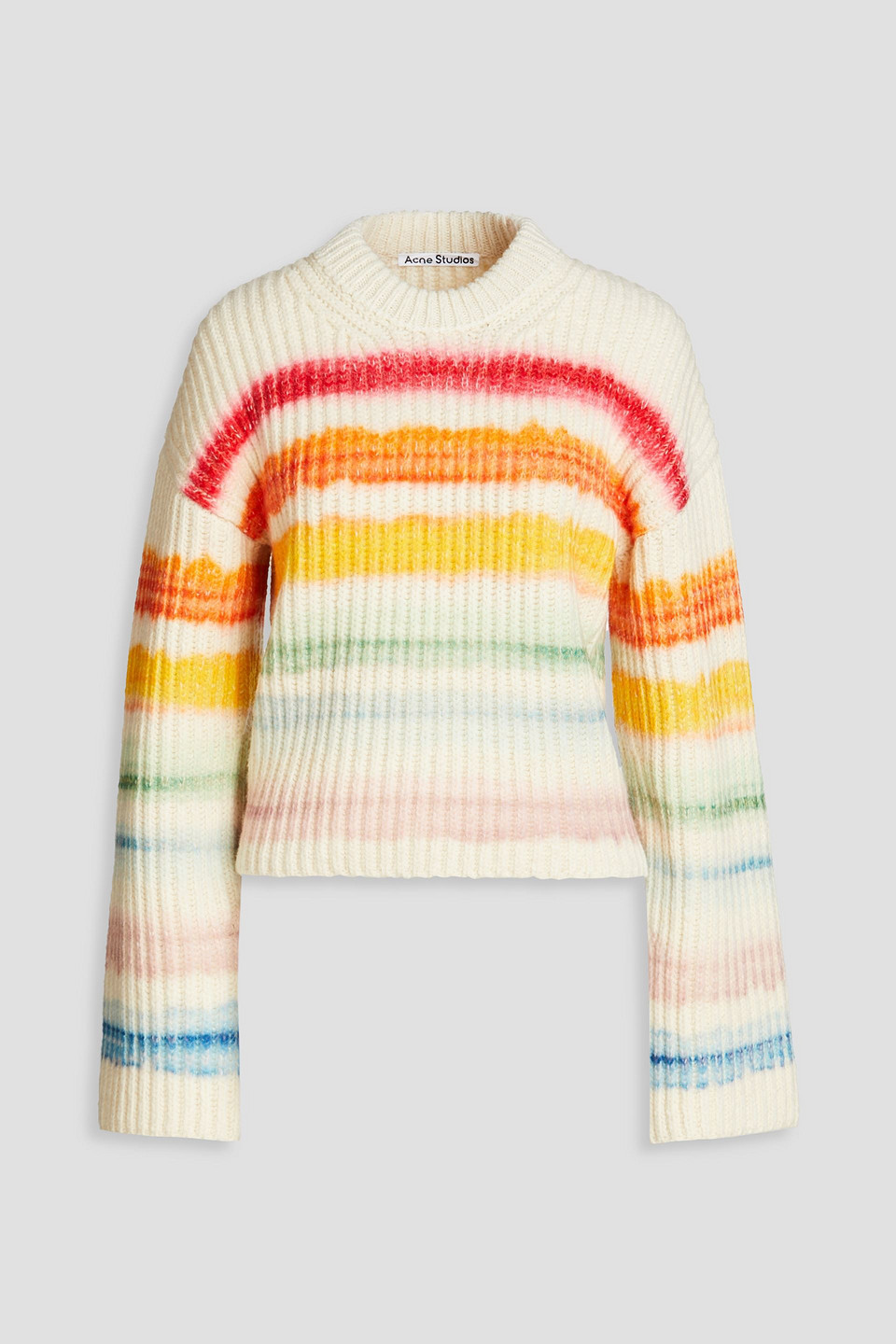 Acne Studios Striped Ribbed Wool-blend Jumper In White