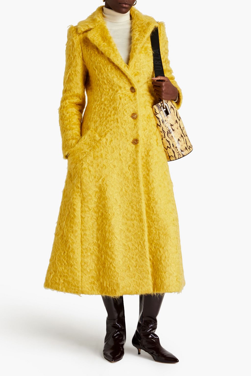 OSCAR DE LA RENTA Mohair-blend coat