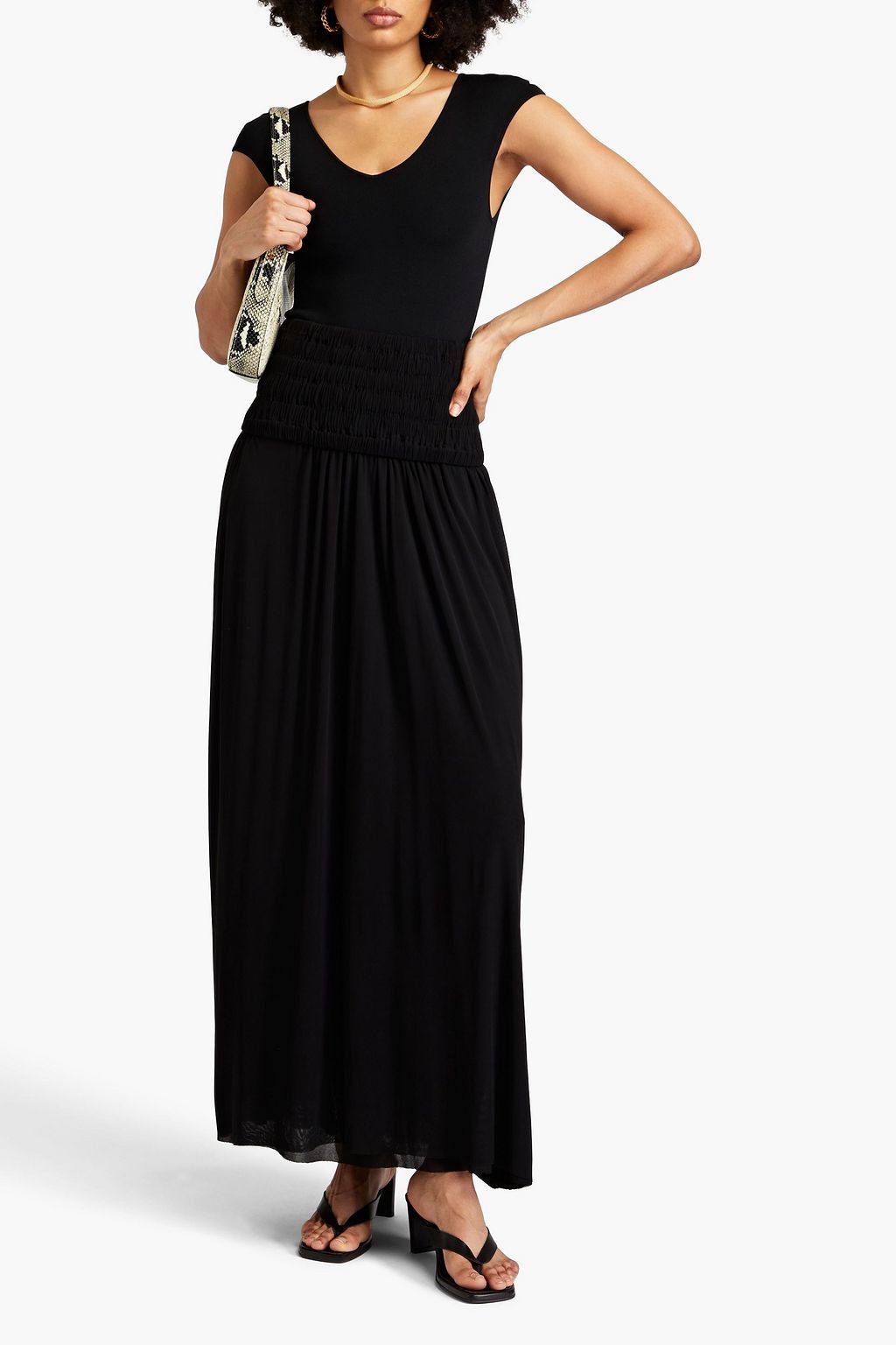 A.L.C. Tierra shirred jersey maxi skirt