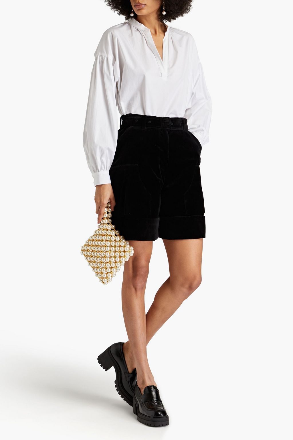 SIMONE ROCHA Cotton-velvet shorts