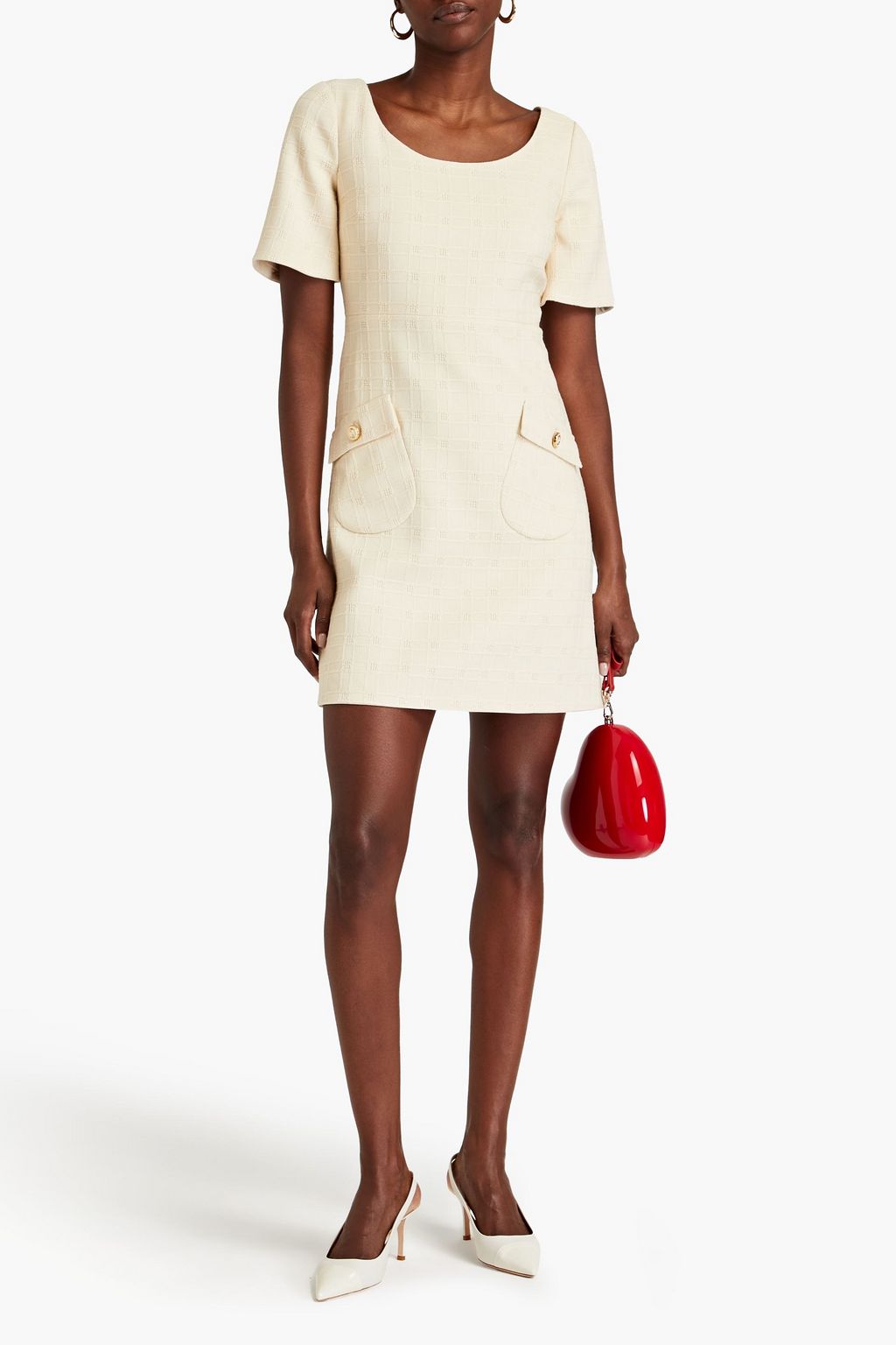 GUCCI Cotton and wool-blend jacquard mini dress