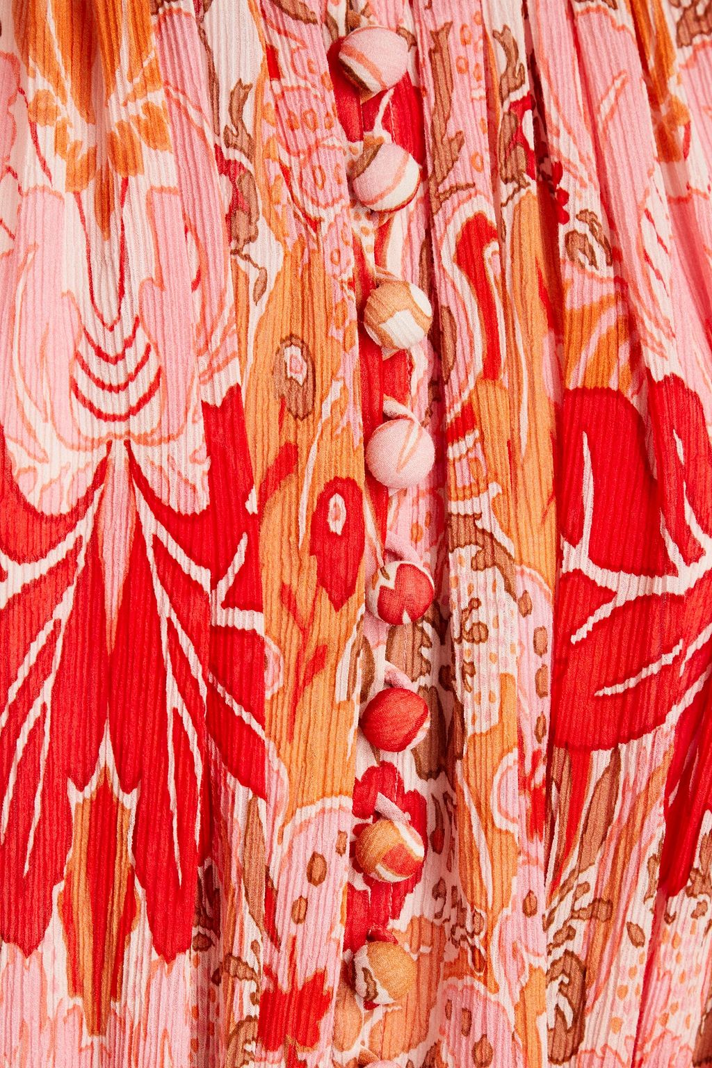 ZIMMERMANN Belted printed cotton and silk-blend crepon halterneck mini dress