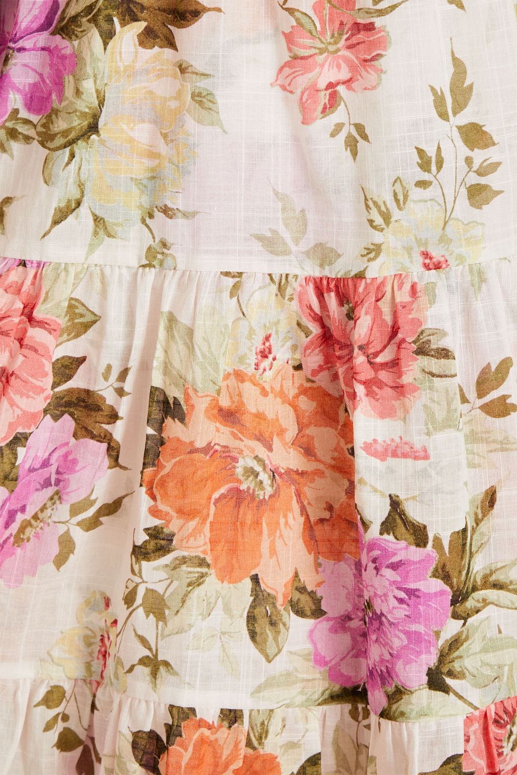 ZIMMERMANN Tiered floral-print cotton mini wrap dress