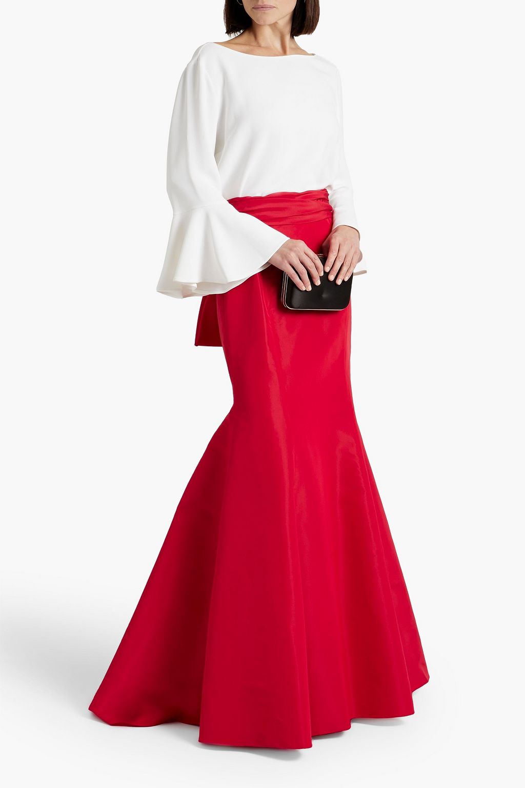 CAROLINA HERRERA クレープ トップス ひだ入り