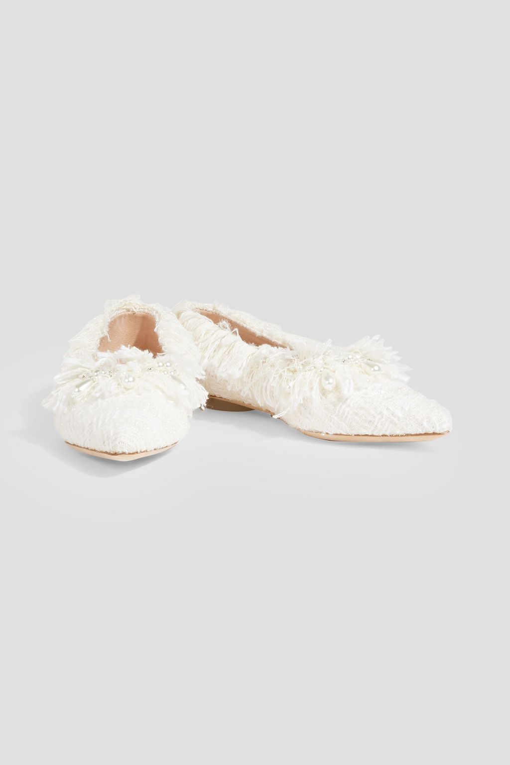 SIMONE ROCHA Embellished tweed point-toe flats