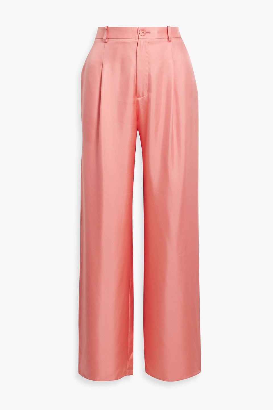 Lapointe Silk-twill Wide-leg Pants In Bubblegum