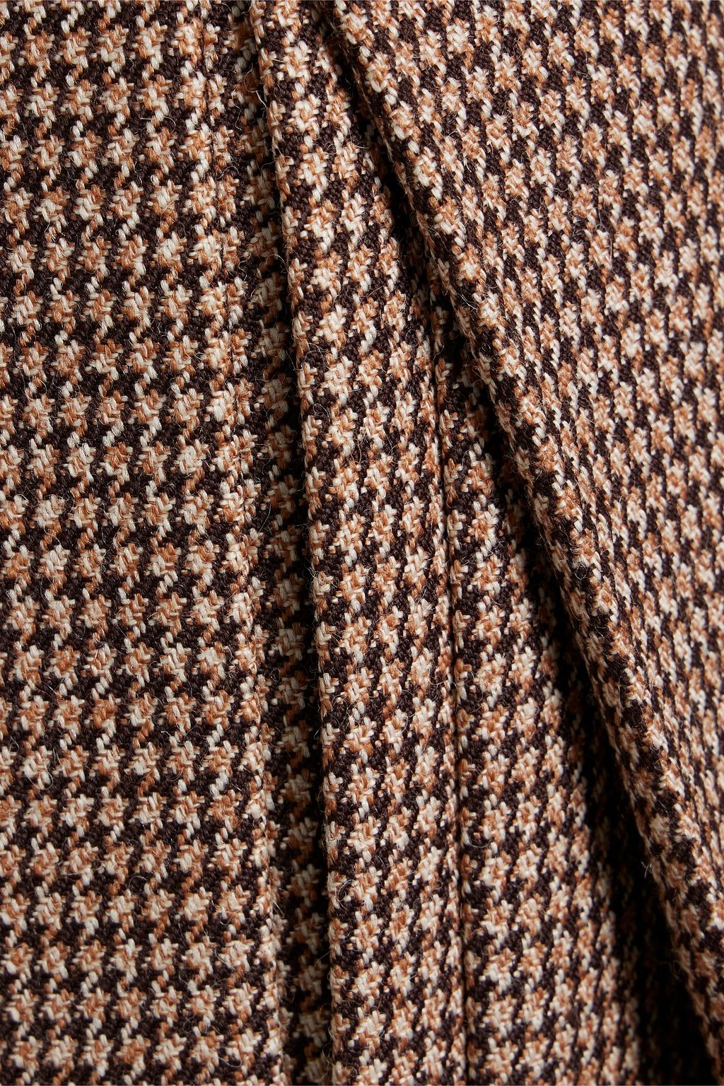 CHLOÉ Pleated houndstooth wool-tweed culottes