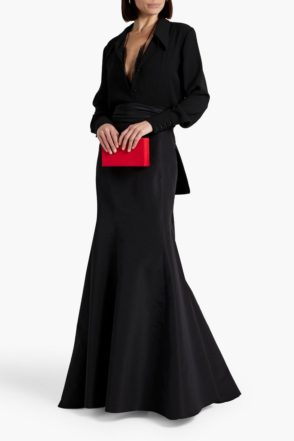 CAROLINA HERRERA Ausgestellter Maxirock aus Seiden-Faille