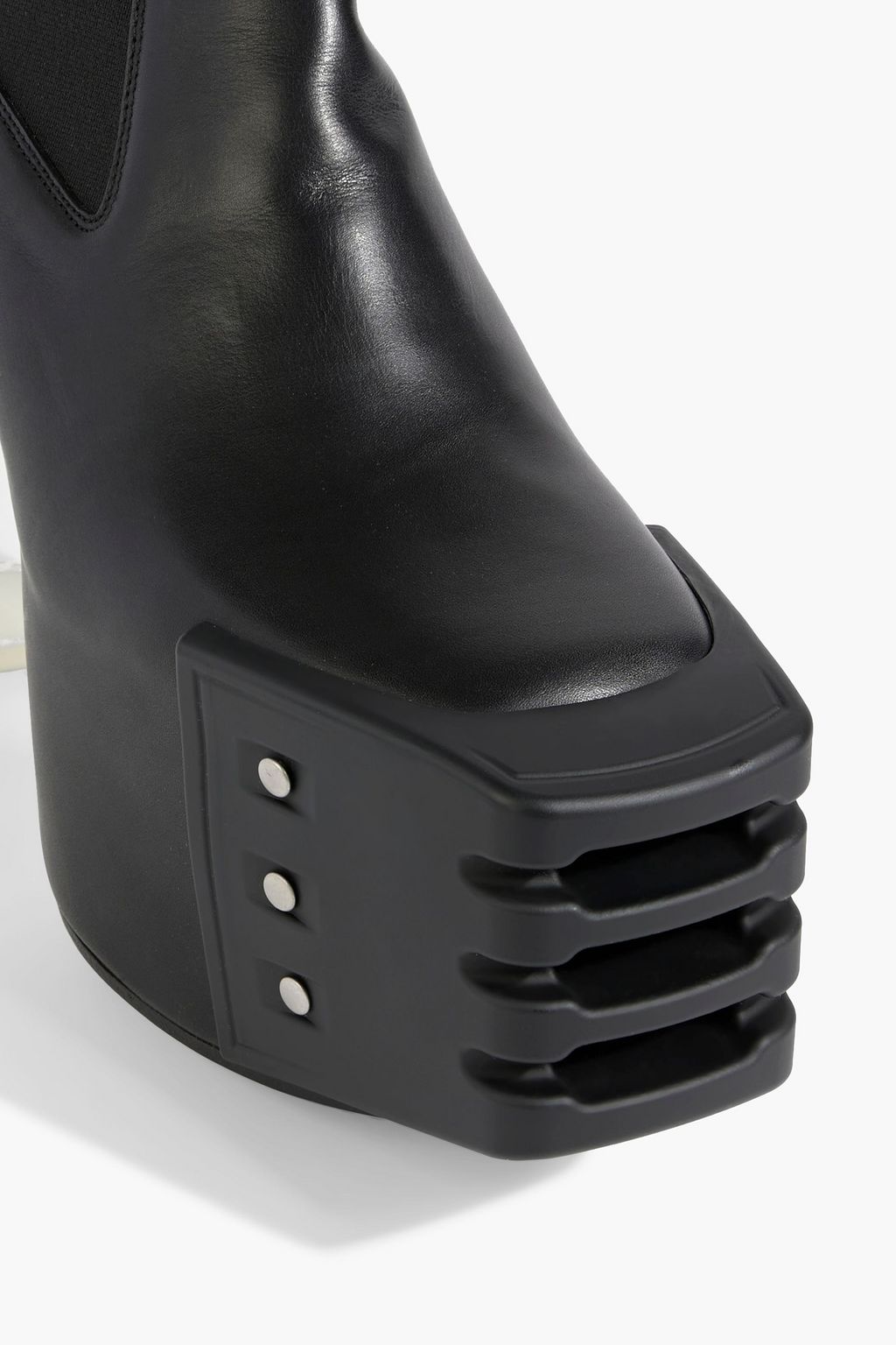 RICK OWENS Grilled leather platform ankle boots