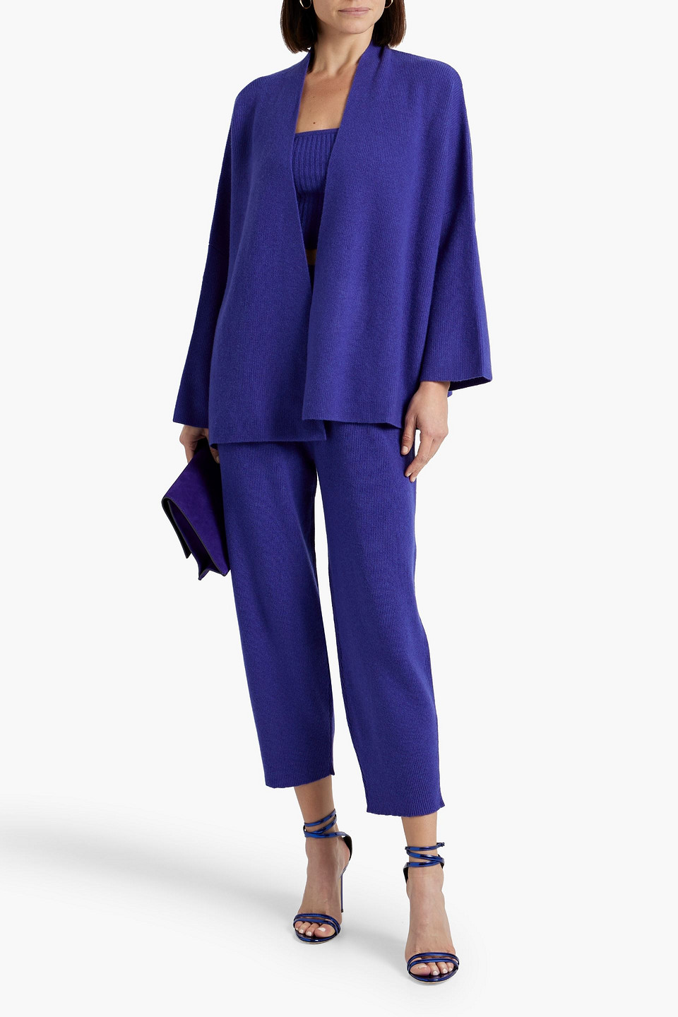 Shop Lapointe Cashmere Cardigan In Indigo