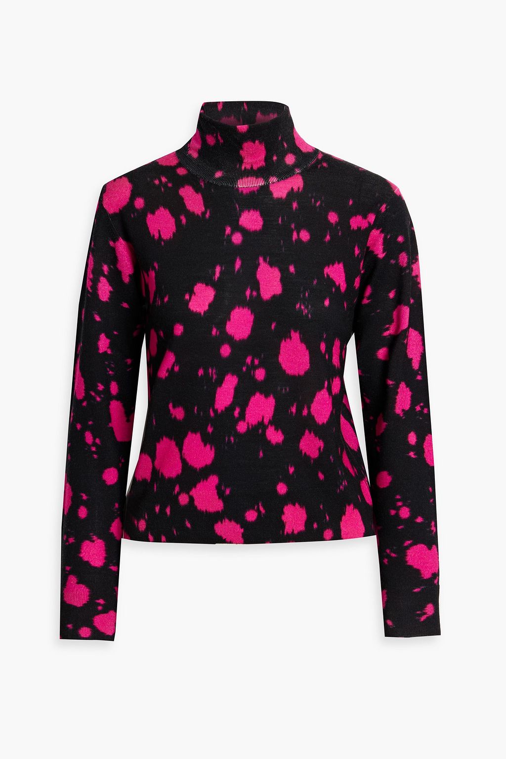 DRIES VAN NOTEN Printed merino wool turtleneck sweater THE OUTNET