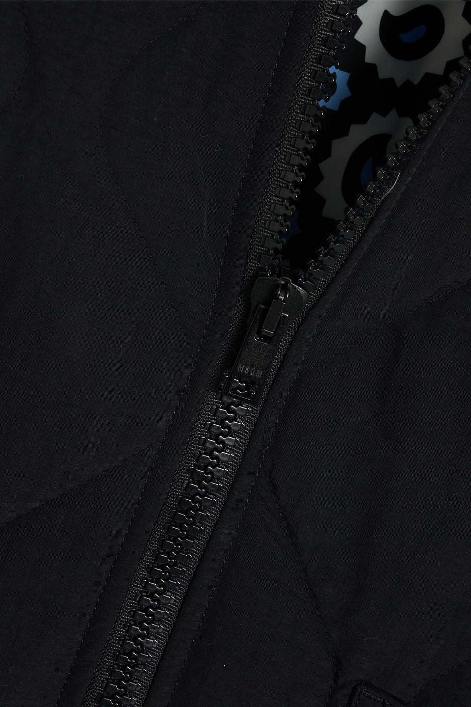 Msgm Quilted Shell Bomber Jacket In Black