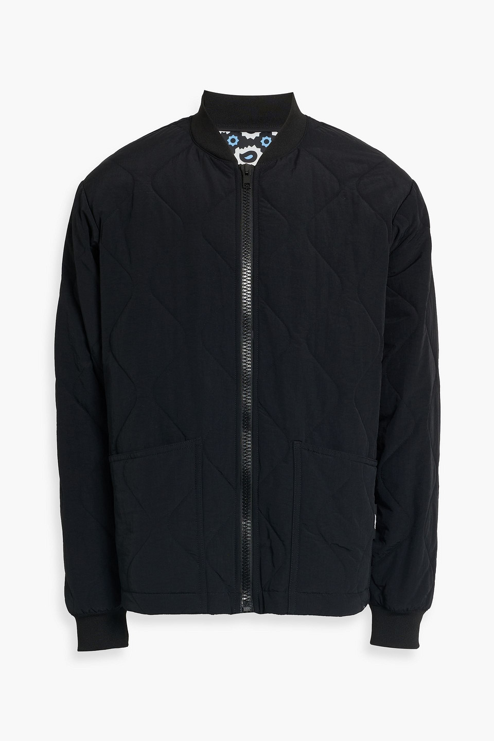 msgm - quilted shell bomber jacket - black - it 44