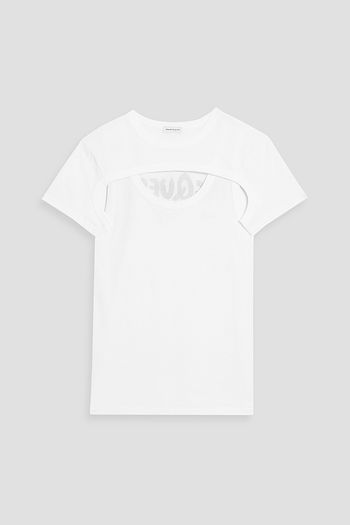 Alexander McQueen - Logo-Flocked Cotton-Jersey T-Shirt - White Alexander  McQueen