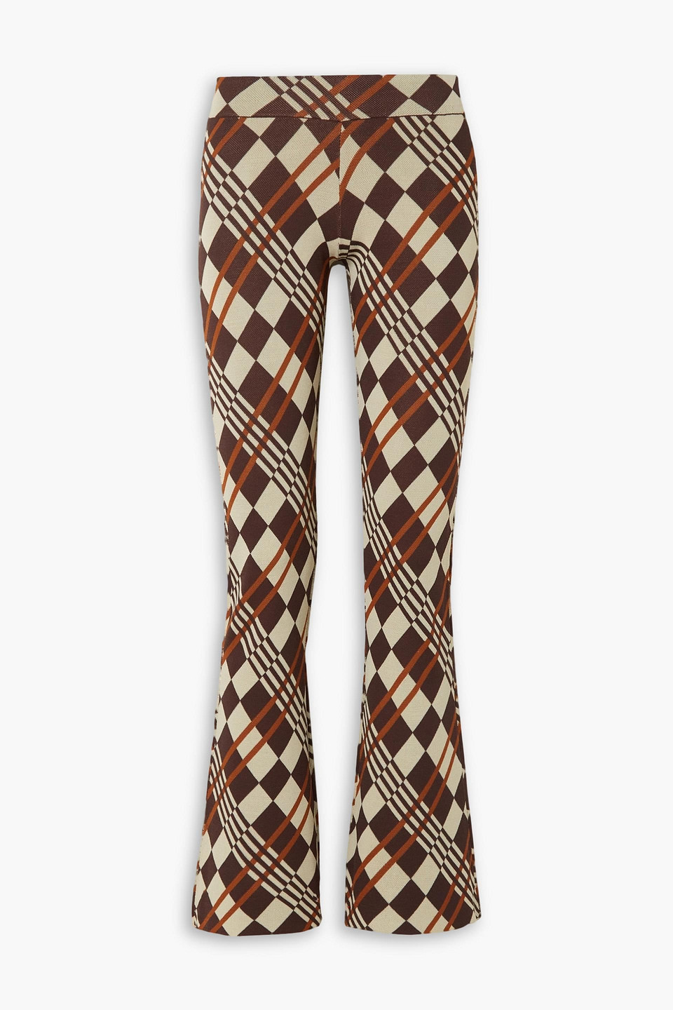 Dodo Bar Or Lola checked jacquard-knit flared pants