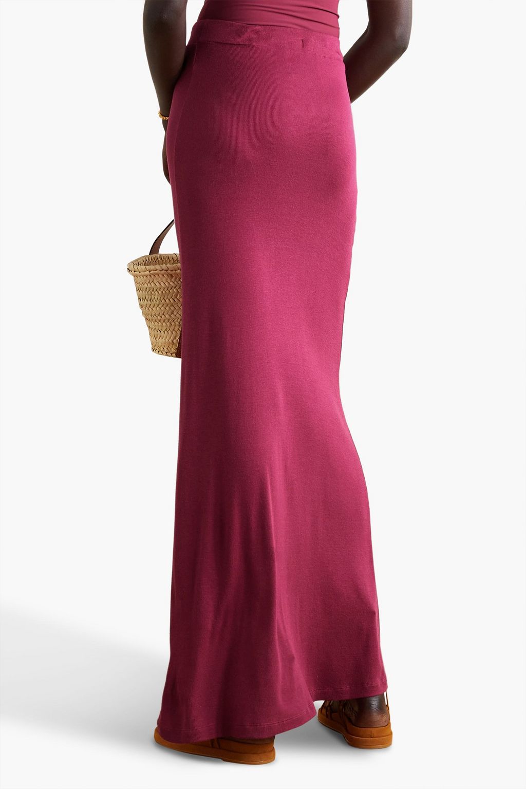 BONDI BORN Geneva stretch modal and silk-blend jersey maxi skirt