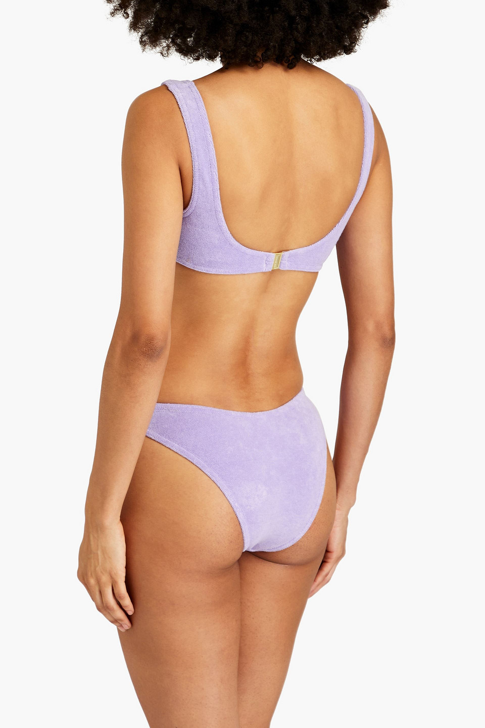 Shop Zimmermann Cotton-blend Terry Bikini In Lavender