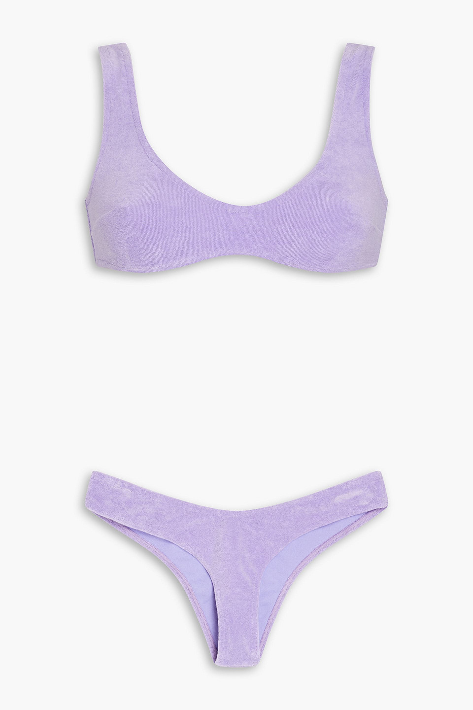 Zimmermann Cotton-blend Terry Bikini In Lavender