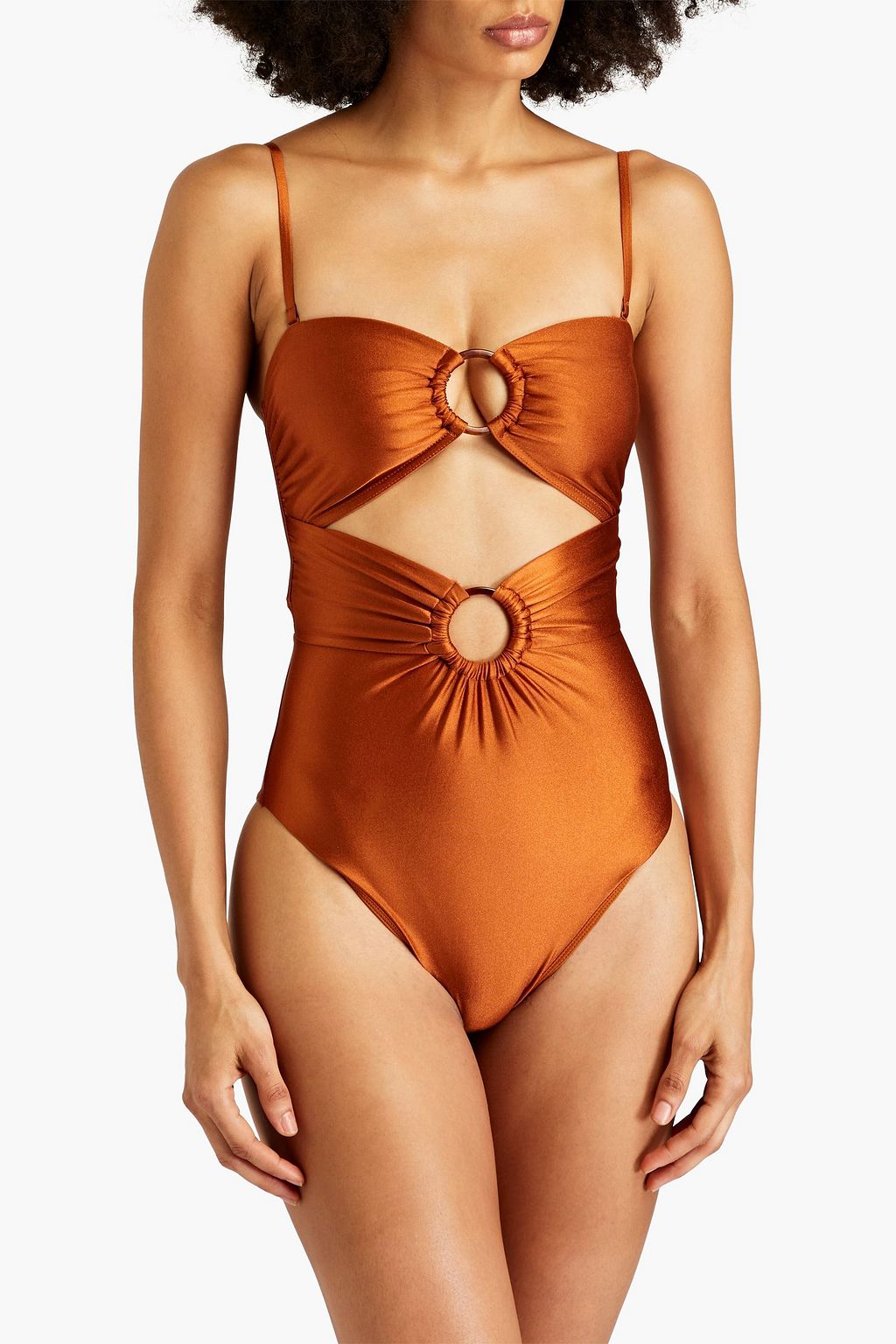 ZIMMERMANN Cutout embellished bandeau swimsuit