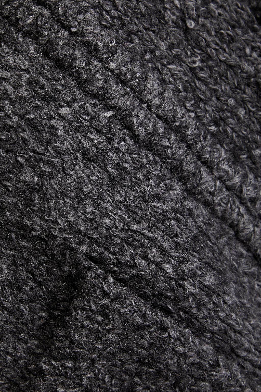 JAMES PERSE Ribbed bouclé-knit zip-up hoodie