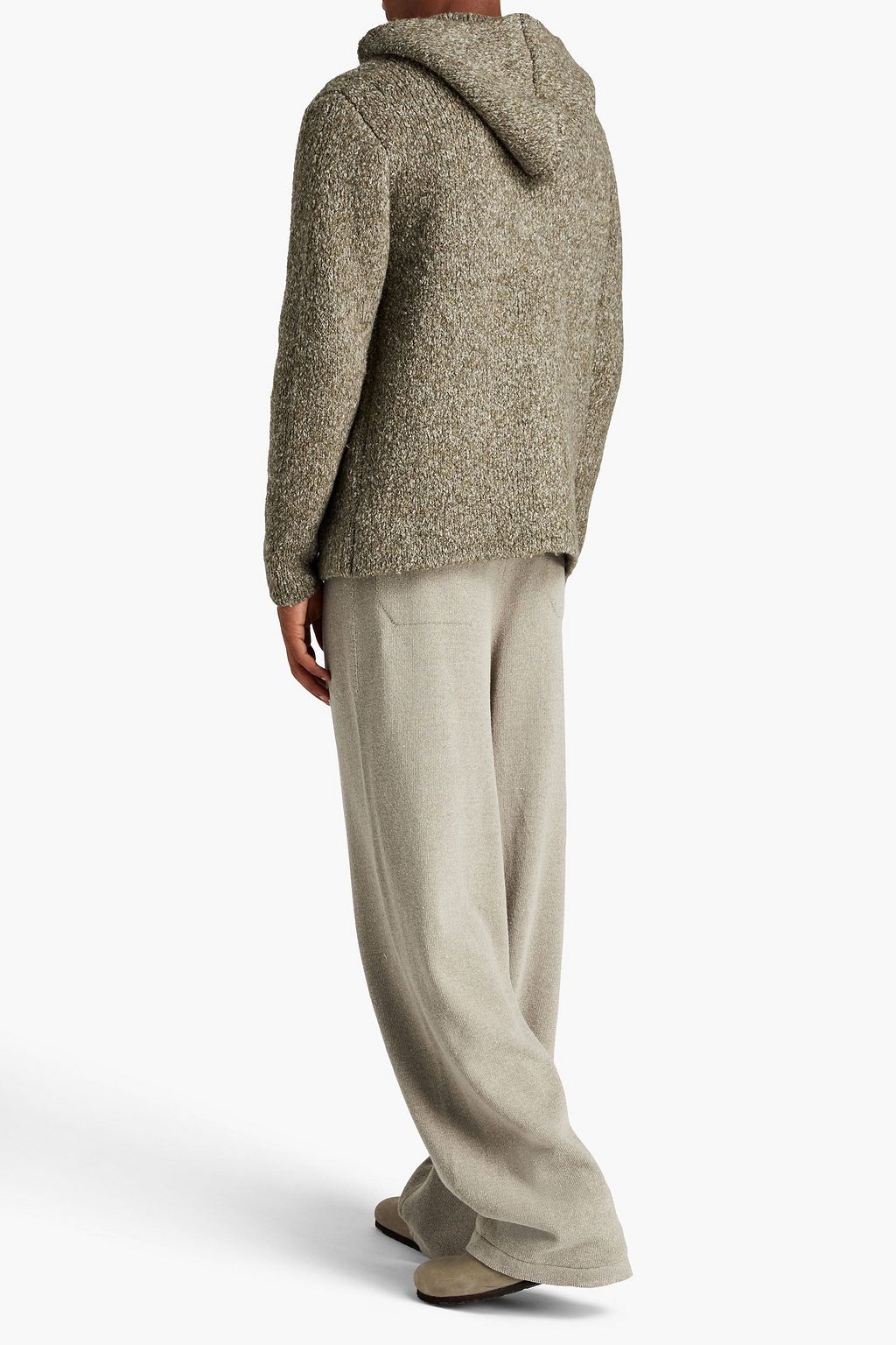 JAMES PERSE Ribbed bouclé-knit zip-up hoodie