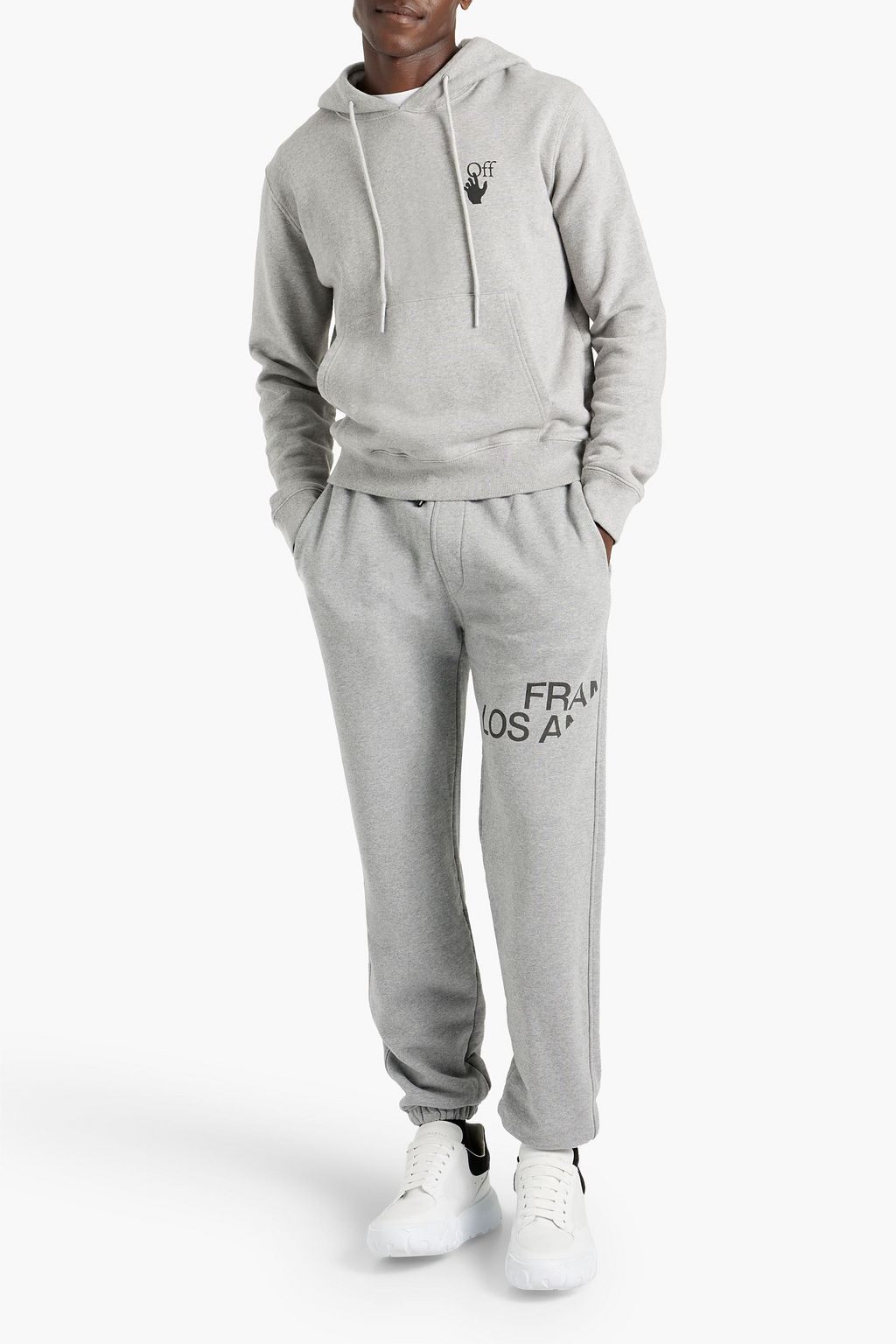 FRAME Printed French cotton-terry sweatpants