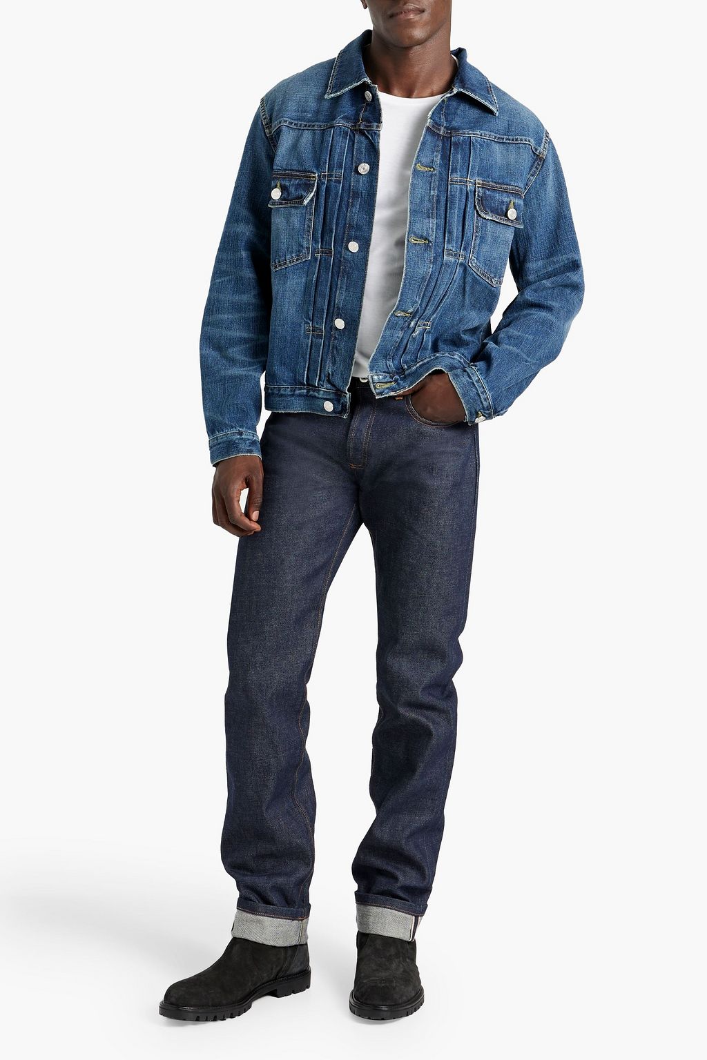 FRAME Distressed denim jacket
