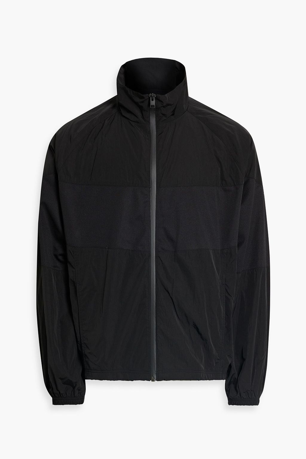 Printed shell and mesh jacket black XL