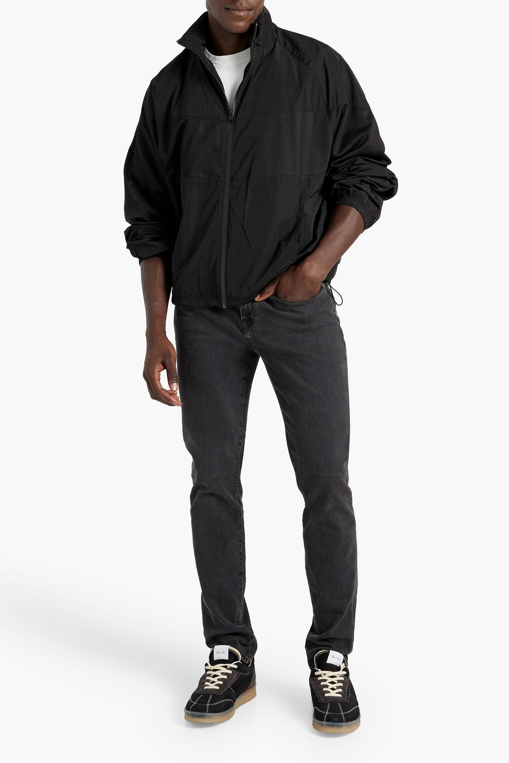 FRAME Printed shell and mesh jacket
