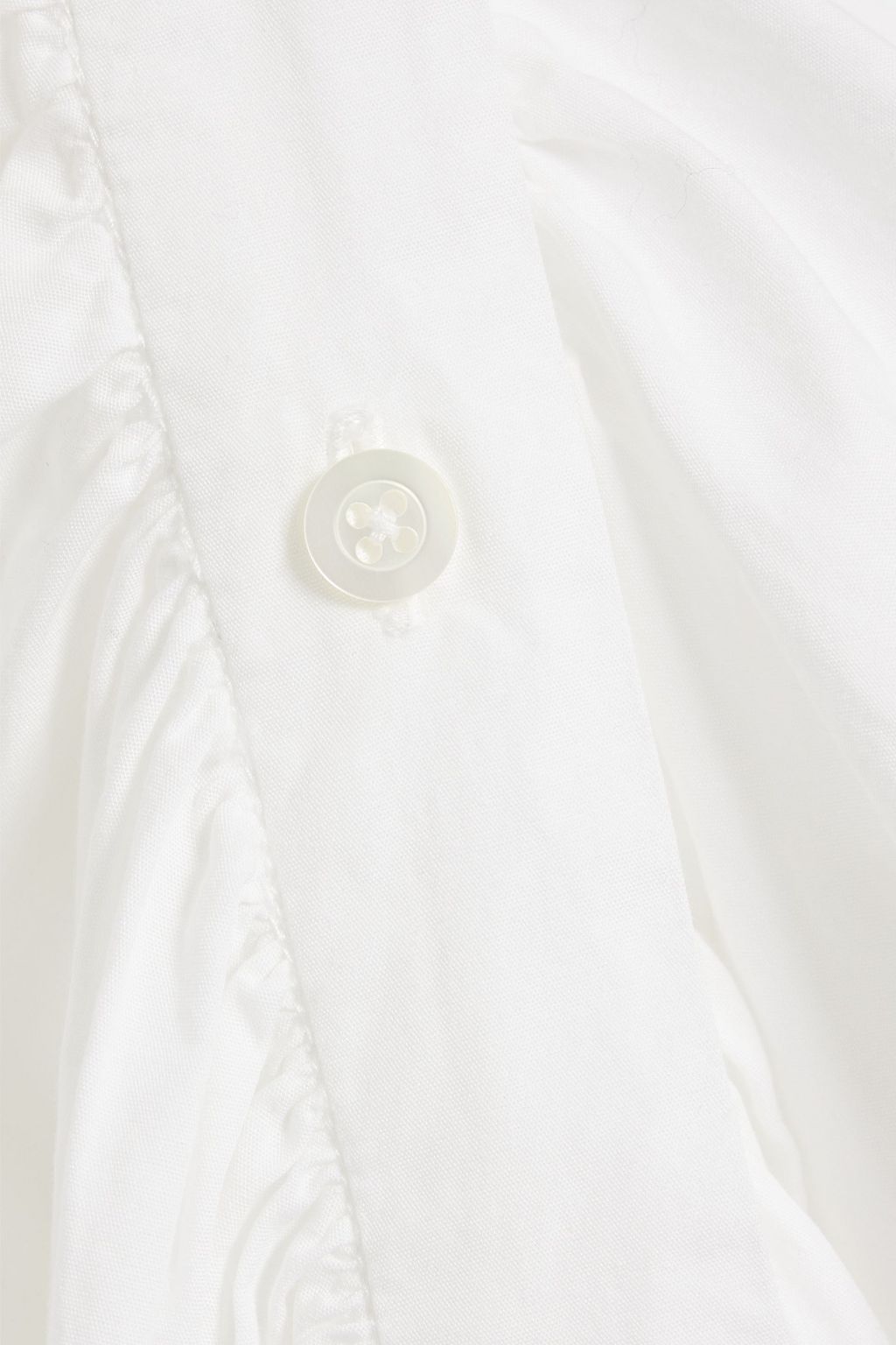 DRIES VAN NOTEN Ruched cotton-poplin mini shirt dress