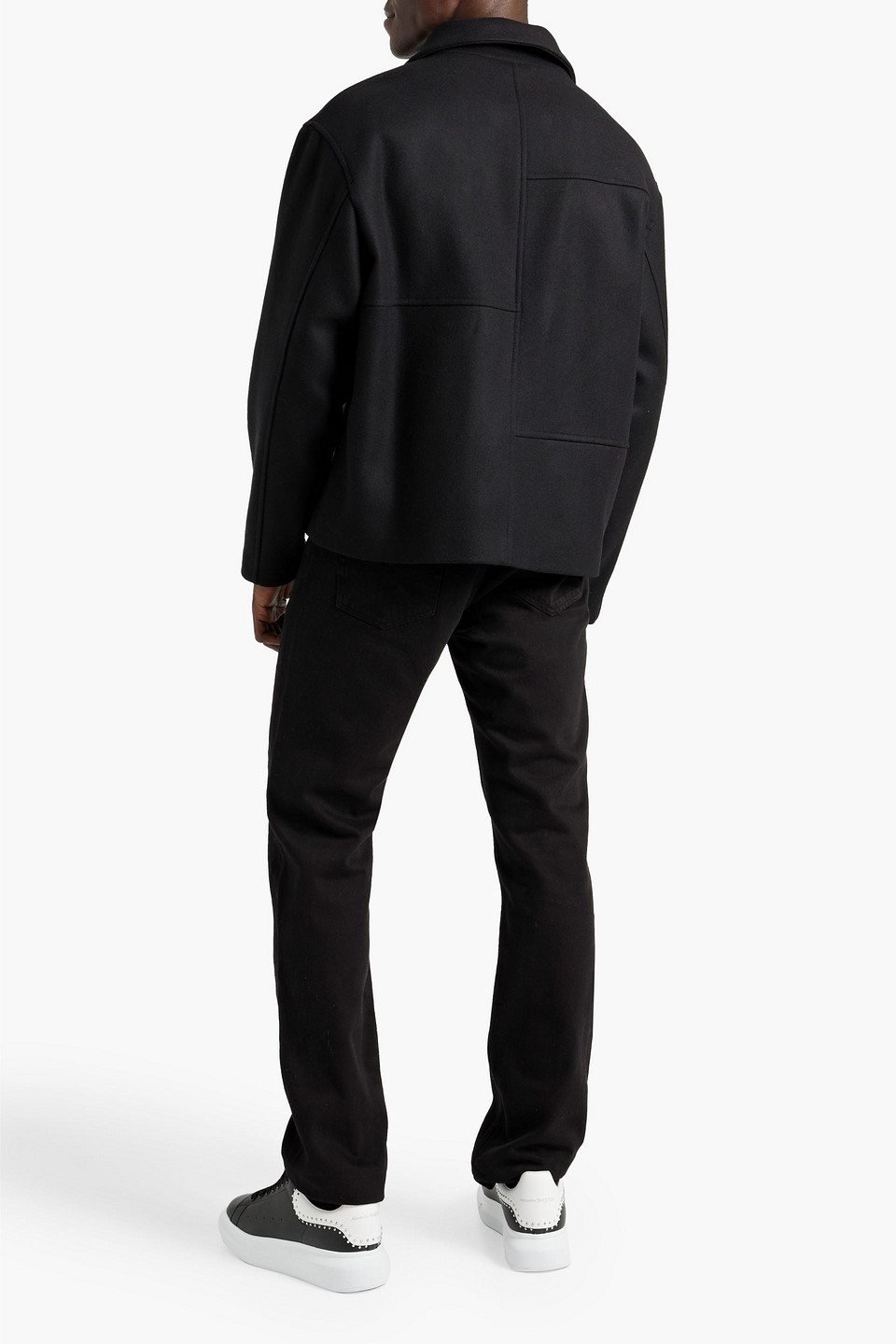 Frame Harrington Virgin Wool Blend Jacket In Black