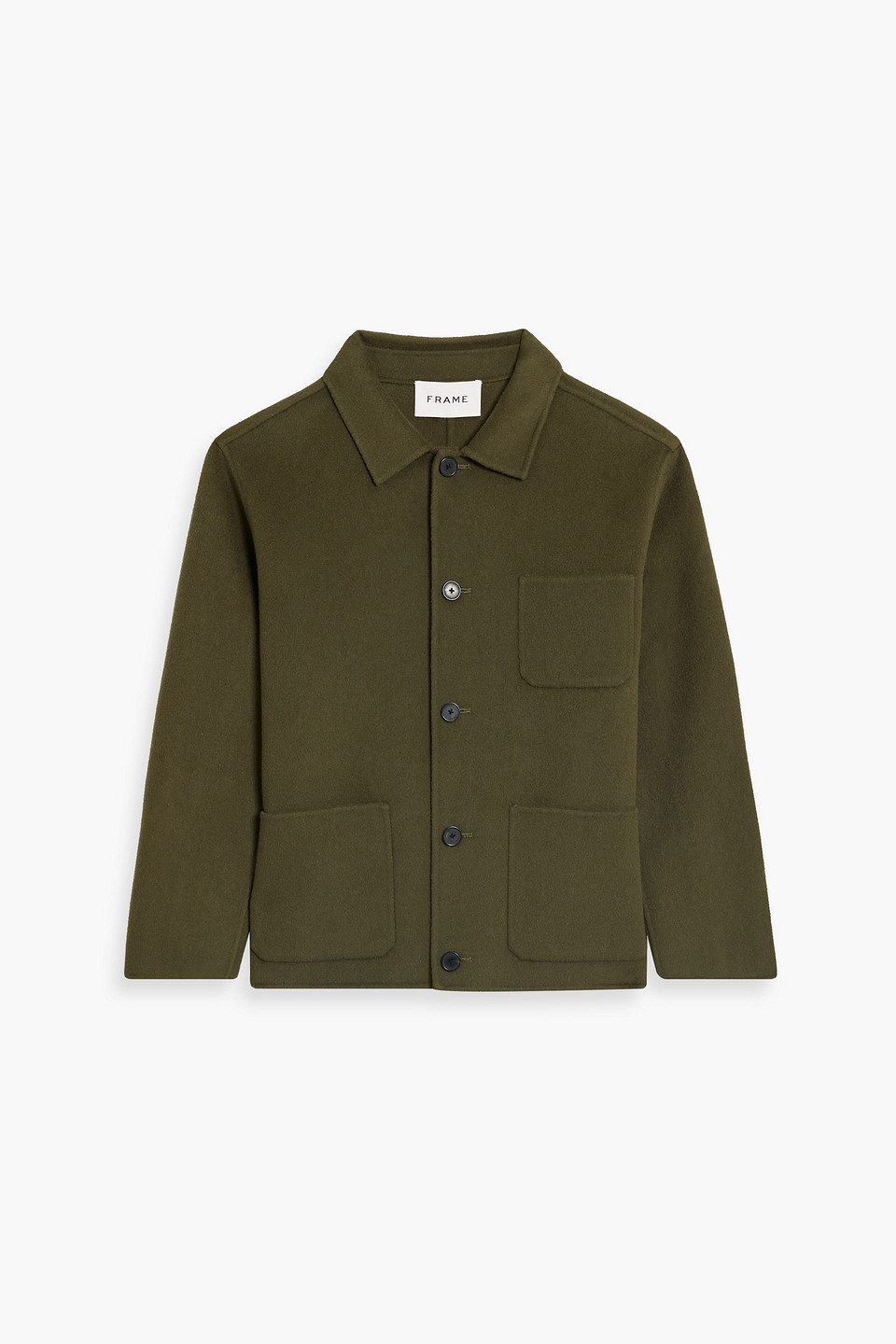 Frame Cash Wool-felt Jacket In Army Green