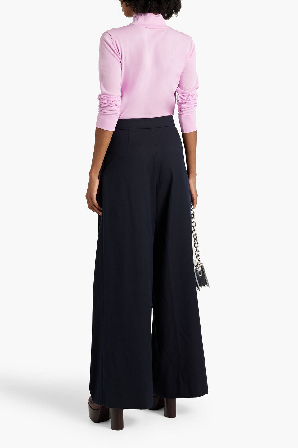 Les Rêveries Stretch-knit Turtleneck Top In Baby Pink