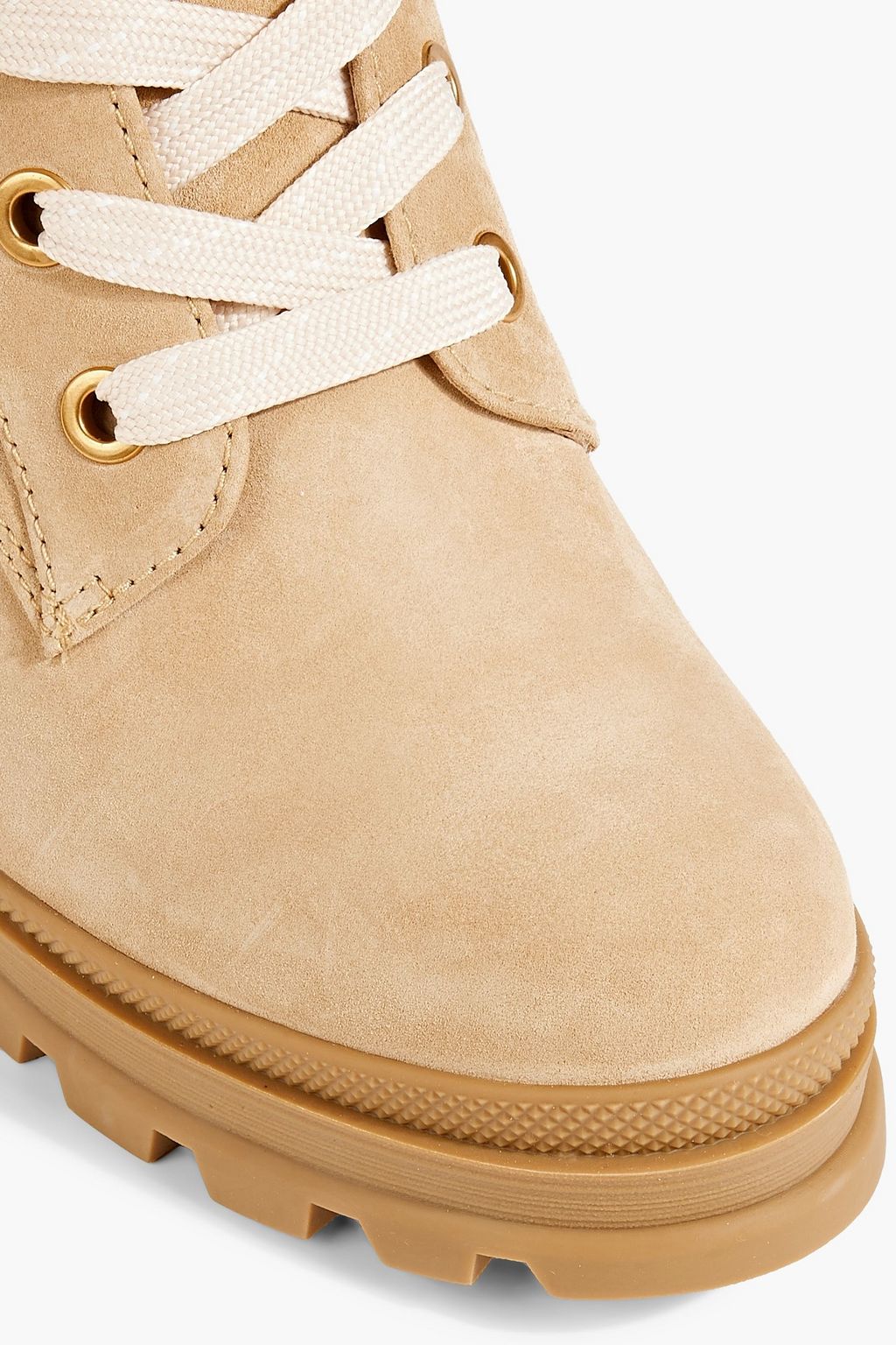 VERONICA BEARD Westport lace-up shearling-trimmed suede ankle boots