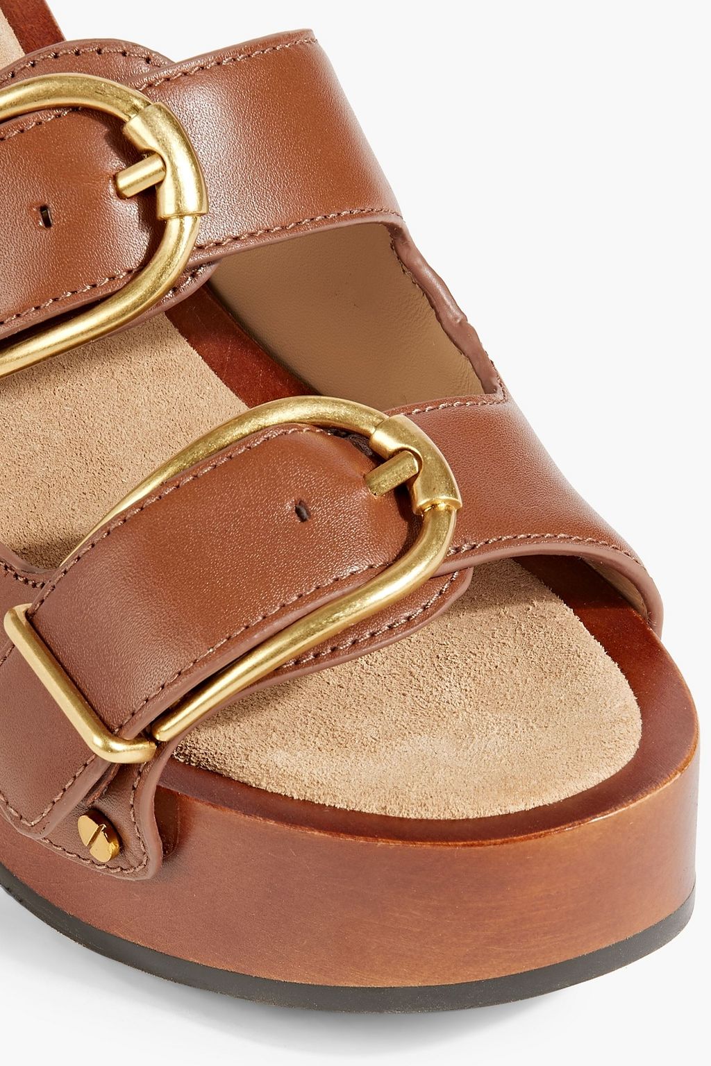 VERONICA BEARD Halifax buckled leather platform mules