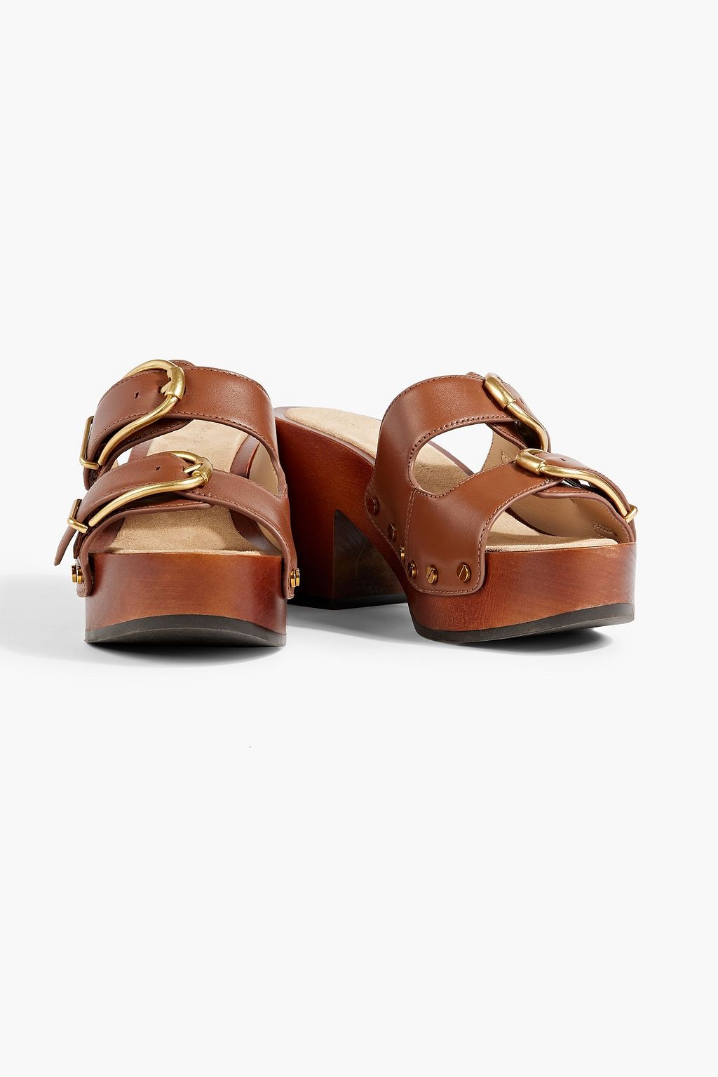 VERONICA BEARD Halifax buckled leather platform mules